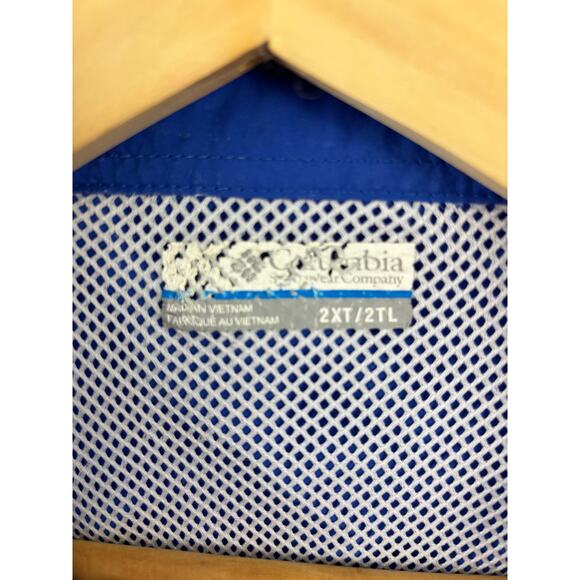 Columbia PFG Fishing Shirt Blue Short Sleeve Button Front Men’s 2XT Vented - Picture 8 of 13